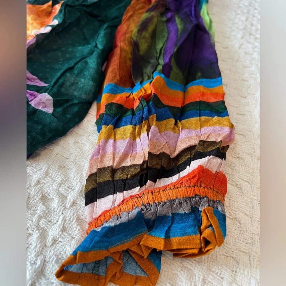 Blank London Anthropologie Miranda Peasant Blouse Striped Artsy Floral Boho XS - Picture 13 of 13